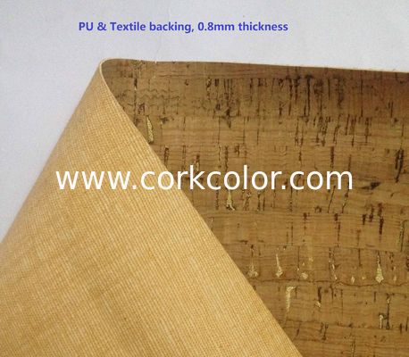 ECO-Friendly Nature cork fabric material/leather for notebook cover,l,waterproof and dust resi